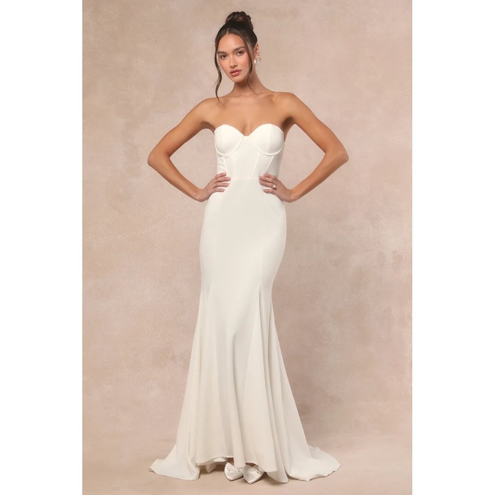 Strapless Ivory Mermaid Gown